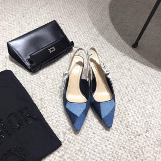 Dior KCP867 J’ADIOR Slingback Pump Blue Metallic Fabric