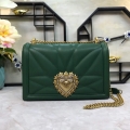 DG BB6652 Dolce Gabbana Medium Devotion crossbody bag in quilted nappa leather Green