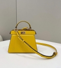 Fendi 8BN335 Peekaboo ISeeU Petite Padded Nappa Leather Bag Yellow