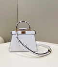 Fendi 8BN335 Peekaboo ISeeU Petite Padded Nappa Leather Bag White