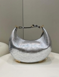 Fendi 8BR799 Fendigraphy Medium Silver laminated leather bag