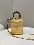 Fendi 8BS051 Mini Sunshine Gold laminated leather shopper