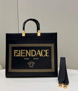 Fendi 8BH386 Sunshine Medium Tote Bag Black