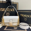 Fendi 8BR801 Baguette Brooch Bag White