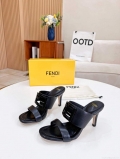 Fendi 8R8287 Baguette Slides Leather Black