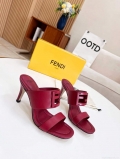 Fendi 8R8287 Baguette Slides Leather Red