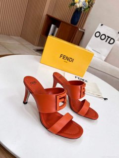 Fendi 8R8287 Baguette Slides Leather Orange