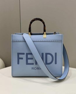 Fendi 8266S Sunshine Medium Bag 8BH386 Light blue leather shopper