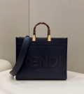 Fendi 8266S Sunshine Medium Bag 8BH386 Black leather shopper