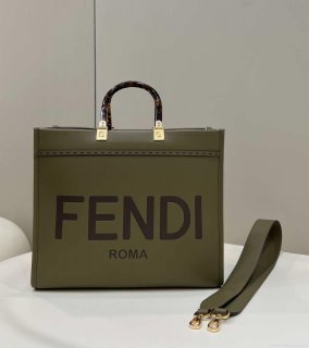 Fendi 8BH386 Sunshine Medium Bag 8266S Green leather shopper