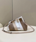 Fendi 8BP129 First Small Leather bag with silver and light brown inlay 80018M