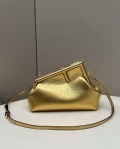 Fendi 8BP129 First Small Gold laminated leather bag 80018M