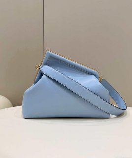 Fendi 8BP127 FENDI FIRST Medium Light Blue leather bag