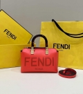 Fendi 8BS067 By The Way Mini Small Boston bag in mint Red leather