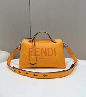 Fendi 8BL146 By The Way Medium Orange leather Boston bag