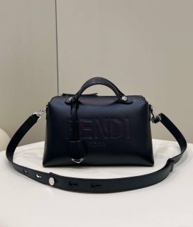 Fendi 8BL146 By The Way Medium Black leather Boston bag