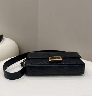 Fendi 8BR771 Baguette Large Black leather bag