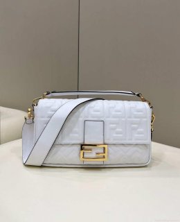 Fendi 8BR771 Baguette Large White leather bag