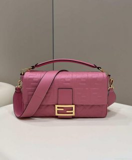 Fendi 8BR771 Baguette Rose Red leather bag