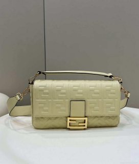 Fendi 8BR771 Baguette Large Light Yellow leather bag