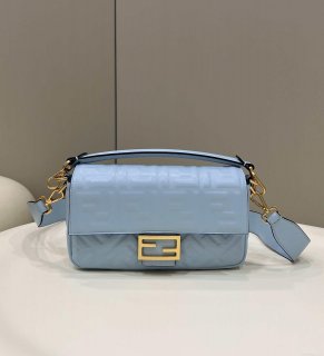 Fendi 8BR600 Baguette Medium Blue leather 0135M bag