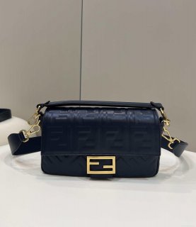 Fendi 8BR600 Baguette Medium Black leather 0135M bag