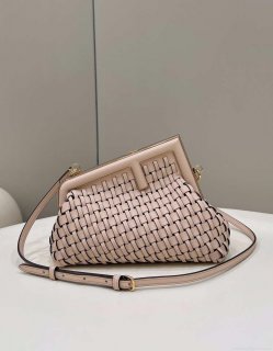 Fendi 8BP129 First Small Pink braided leather bag 80103