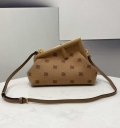 Fendi 8BP129 Fendi First Small Beige flannel bag with embroidery