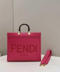 Fendi 8BH386 Sunshine Medium Bag Rose Red leather shopper 8266S