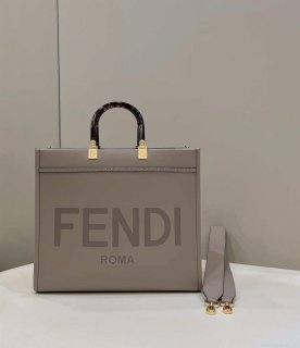 Fendi 8BH386 Sunshine Medium Bag Nude leather shopper 8266S