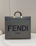 Fendi 8BH386 Sunshine Medium Bag Gray leather shopper 8266S