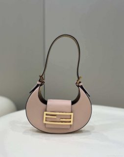 Fendi 8BS065 Fendi Cookie Pink leather mini Croissant bag 8556