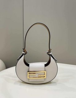 Fendi 8BS065 Fendi Cookie White leather mini Croissant bag 8556