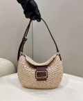 Fendi 8BS069 Fendi Beige raffia bag Croissant bag 8373