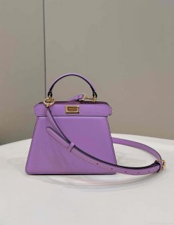 Fendi 8BN335 Peekaboo ISeeU Petite Purple Padded Nappa Leather Bag