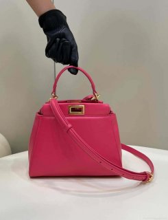 Fendi 8BN244 Peekaboo Iconic Mimi Rose red Leather 8315 Bag