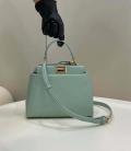 Fendi 8BN244 Peekaboo Iconic Mimi Green Leather 8315 Bag