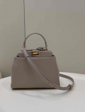 Fendi 8BN244 Peekaboo Iconic Mimi Gray Leather 8315 Bag