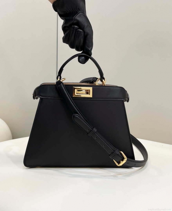 Fendi 8BN327 Peekaboo ISeeU Small Black leather bag