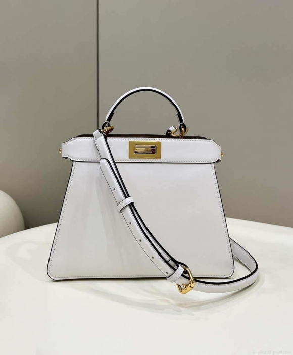 Fendi 8BN327 Peekaboo ISeeU Small White leather bag