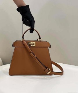 Fendi 8BN327 Peekaboo ISeeU Small Brown leather bag