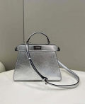 Fendi 8BN327 Peekaboo ISeeU Small Silver leather bag