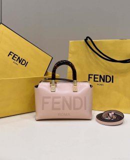 Fendi 8BS067 By The Way Mini Small Boston bag in mint Pink leather