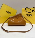 Fendi 8BP129 Fendi First Small Brown patent leather bag