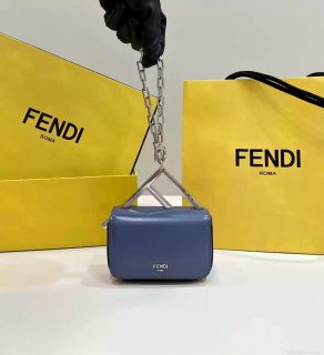 Fendi 7AS173 Fendi First Sight Blue leather Nano bag