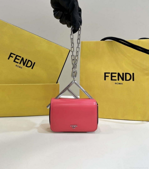 Fendi 7AS173 Fendi First Sight Red leather Nano bag