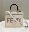 Fendi 8BH394 Fendi Sunshine Small White leather shopper