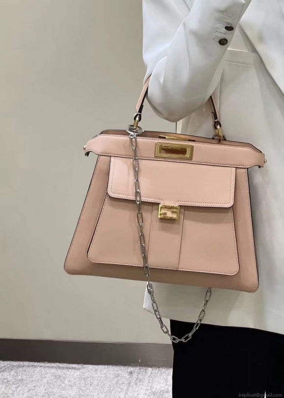 Fendi 8BN321 Peekaboo Iseeu Medium Pink Leather Bag 8596L