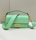 Fendi 8BR600 Baguette Medium Green leather 0135M bag