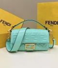 Fendi 8BR600 Baguette Medium Aqua leather 0135M bag